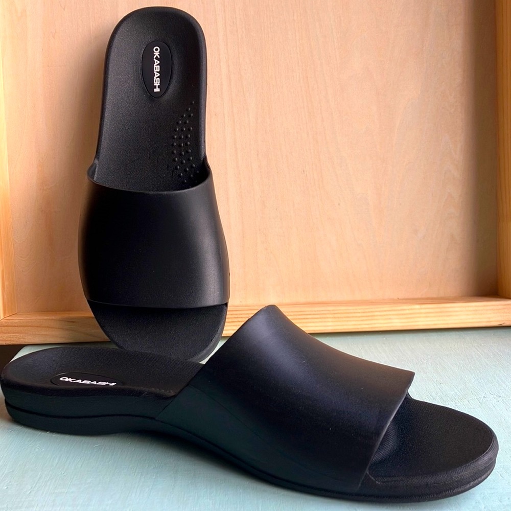 Okabashi Black Cruise Slide-On Sandals Women’s Size 8